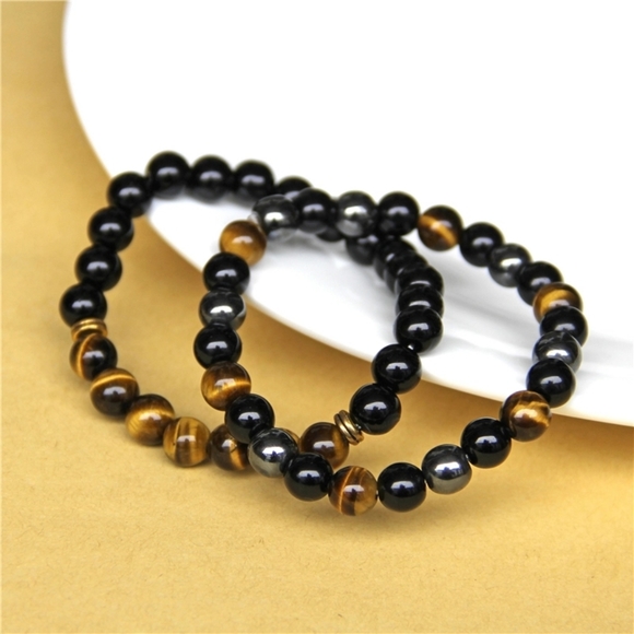 2 PC's/set natural stone beaded bracelet u… - Picture 2 of 4
